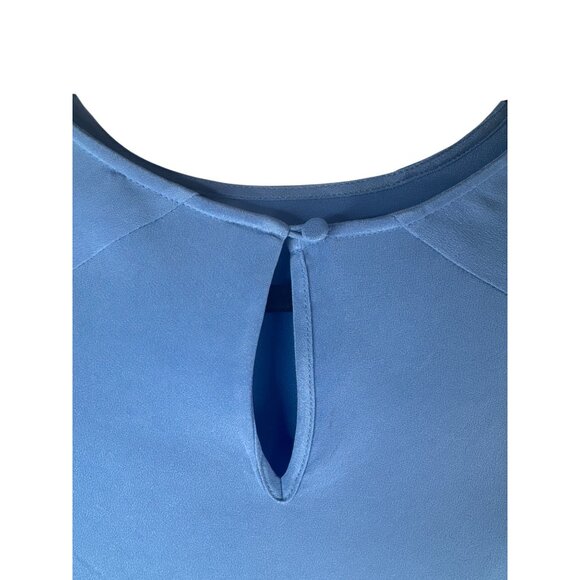 2/$30 J.Crew Size 0 Blue Ruffle Detail Silk Blouse - Picture 10 of 12